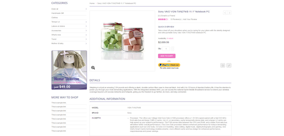 Product page