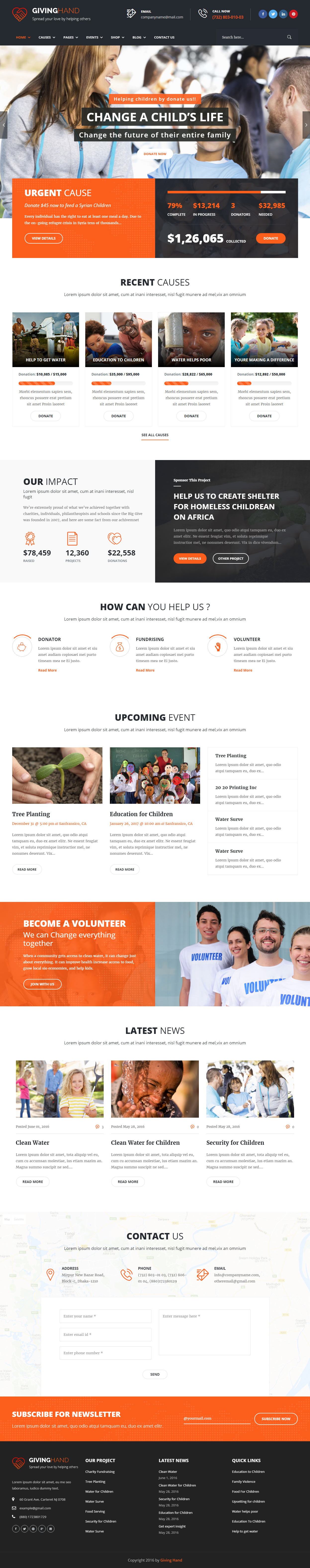 Giving Hand Fundraising WordPress Theme