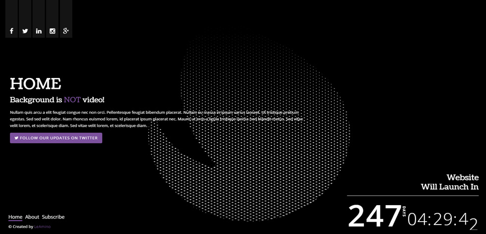 Welcome screen