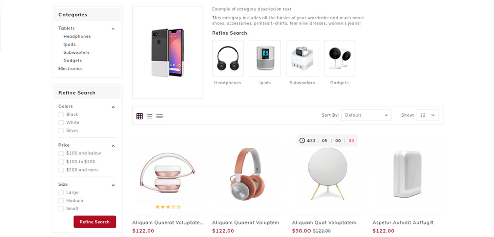 Category page