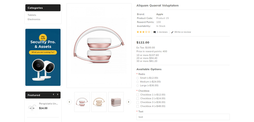 Product page