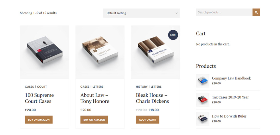 Shop page