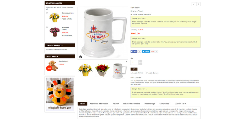 Product page