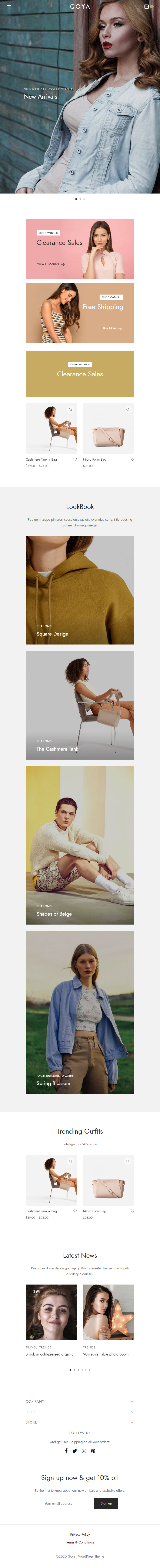 Goya – Premium Responsive WooCommerce WordPress Theme theme — Tablet preview