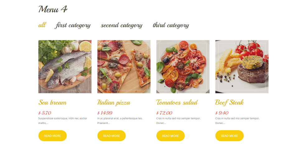 Food menu