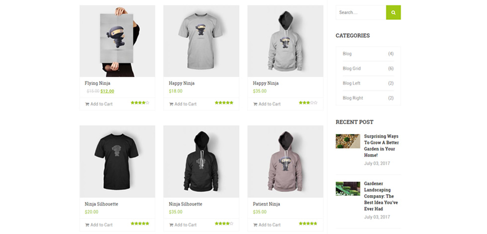 Shop page