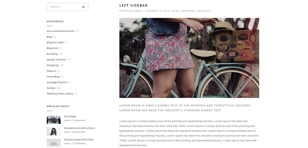 Blog post page