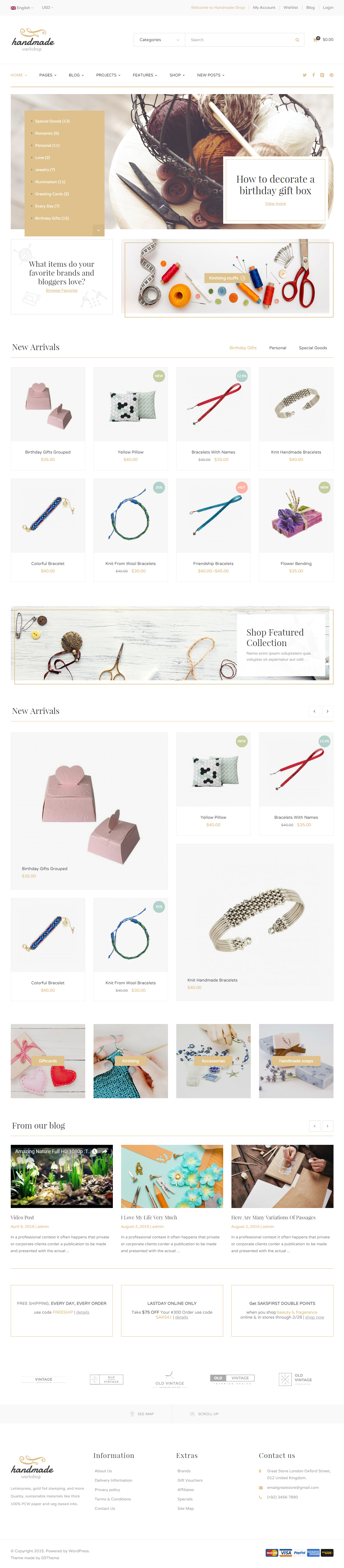 Handmade WordPress Theme like Etsy