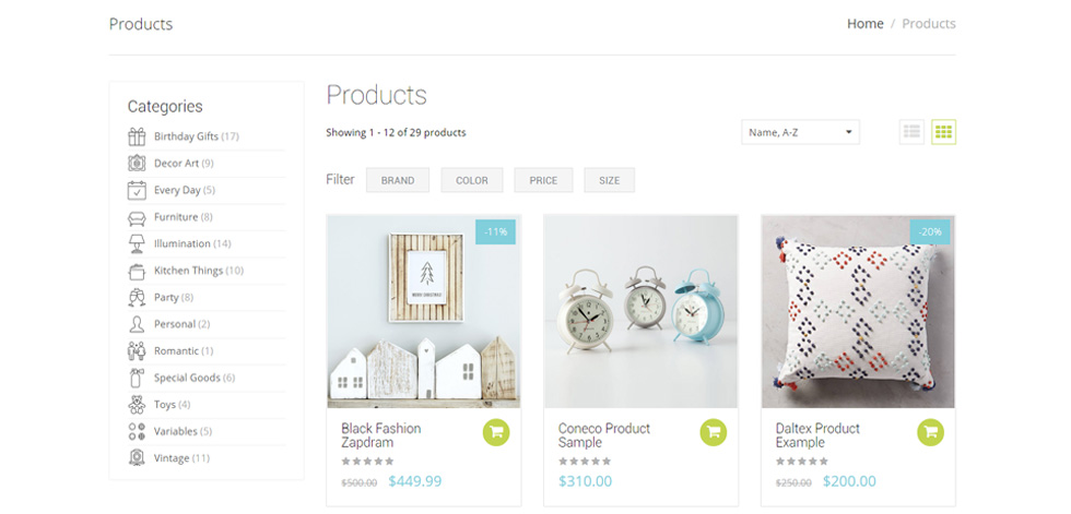 Category page