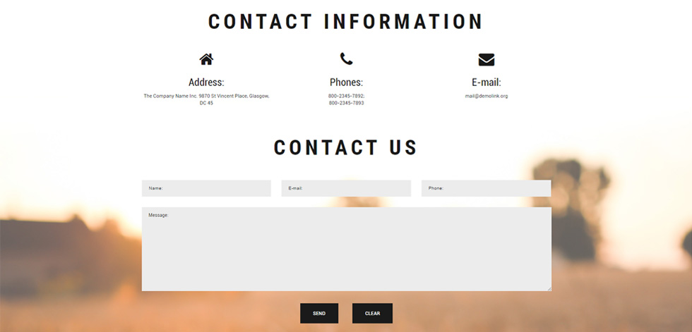 Contact page