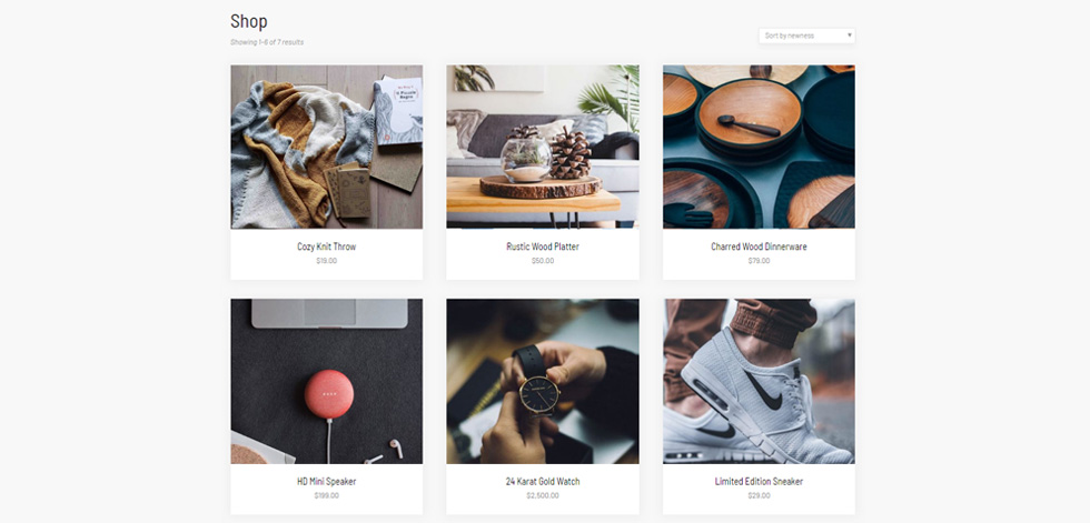 Shop page