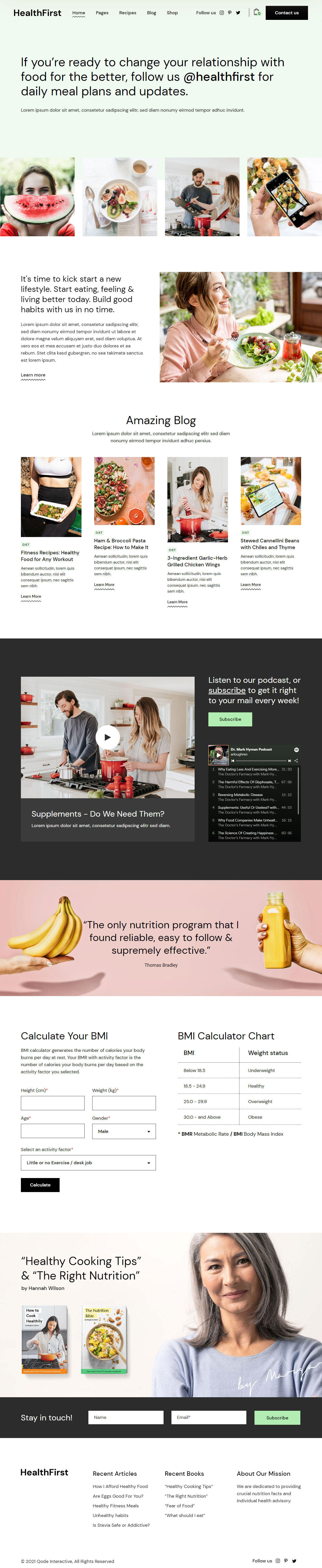 HealthFirst Food Recipes WordPress Themes