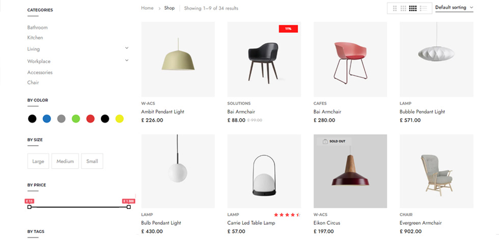 Shop page