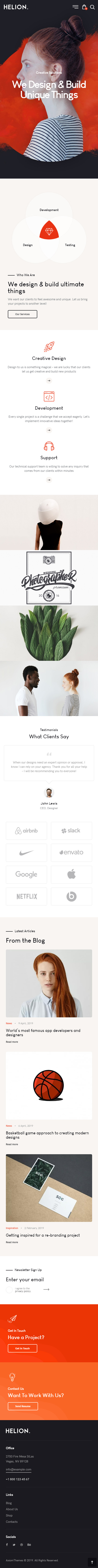 Helion – Premium Responsive Creative Portfolio WordPress Theme theme — Mobile preview