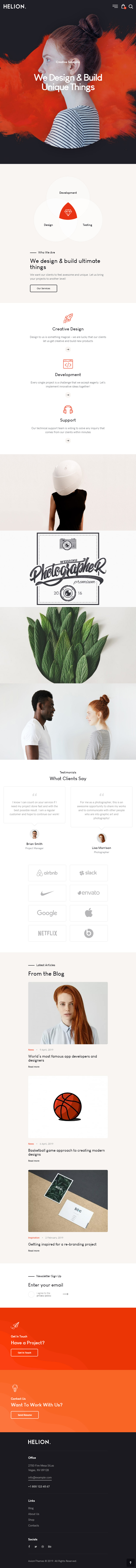 Helion – Premium Responsive Creative Portfolio WordPress Theme theme — Tablet preview