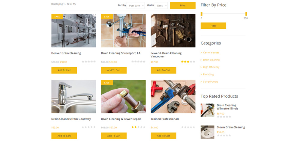 Shop page