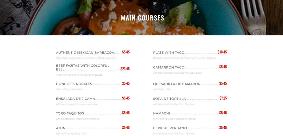Food Menu