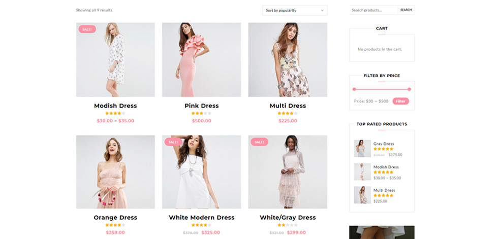 Shop page