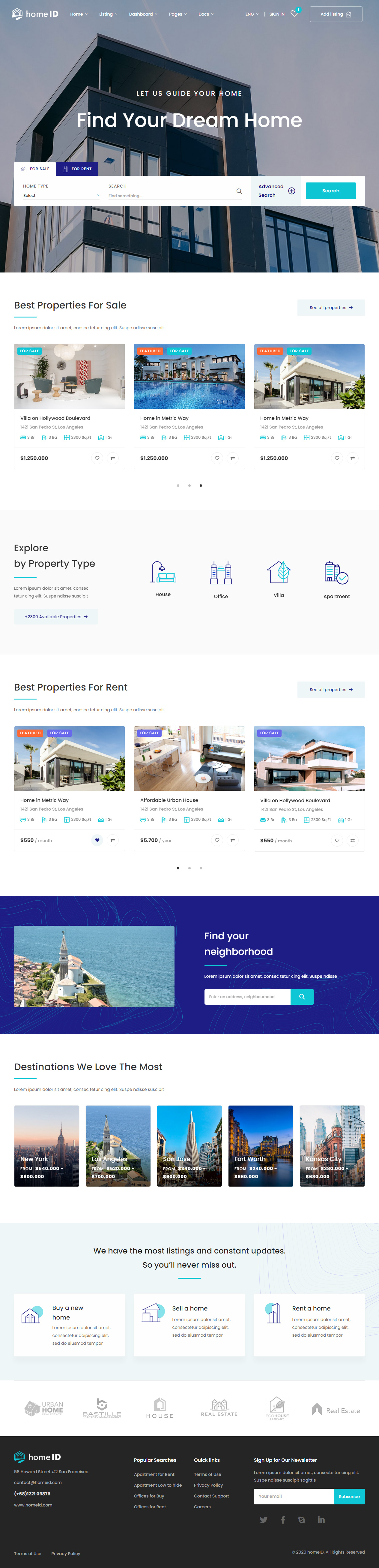 HomeID Real Estate Website Templates