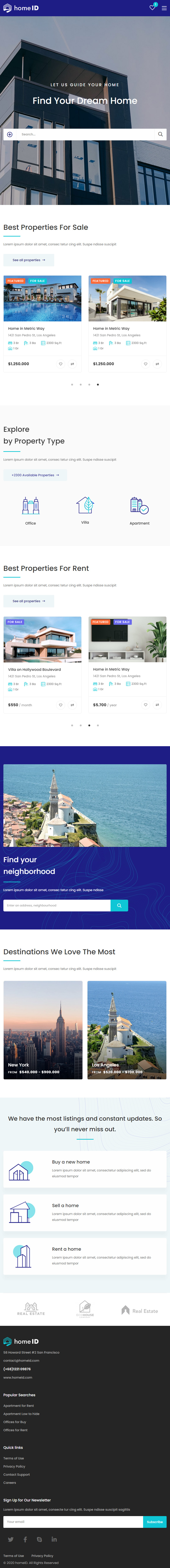 HomeID – Premium Responsive Real Estate HTML5 Template theme — Tablet preview
