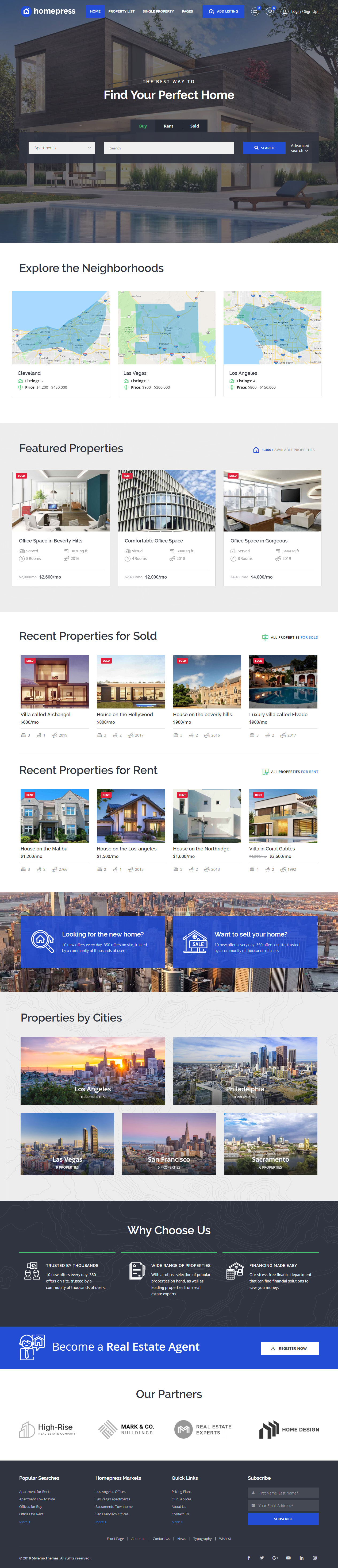 HomePress WordPress Bootstrap 4 Theme