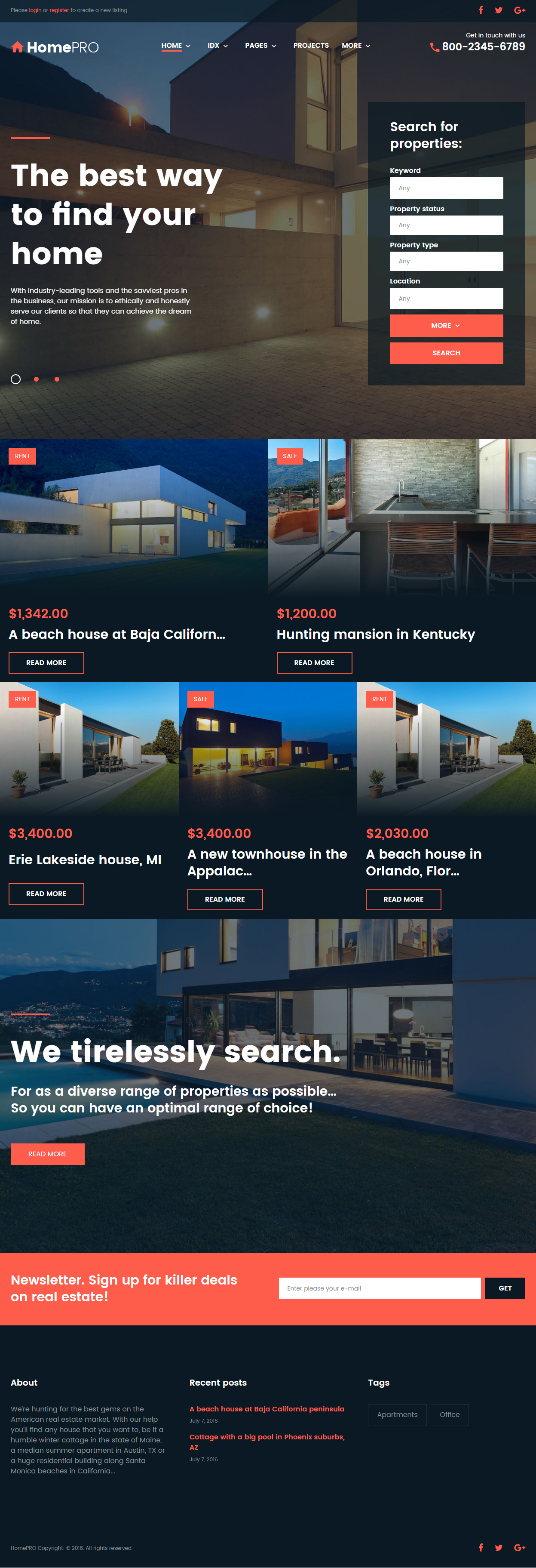 HomePro WordPress Real Estate Themes