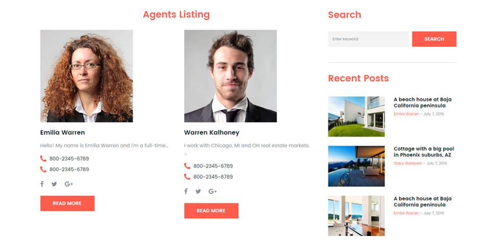 Agents listing