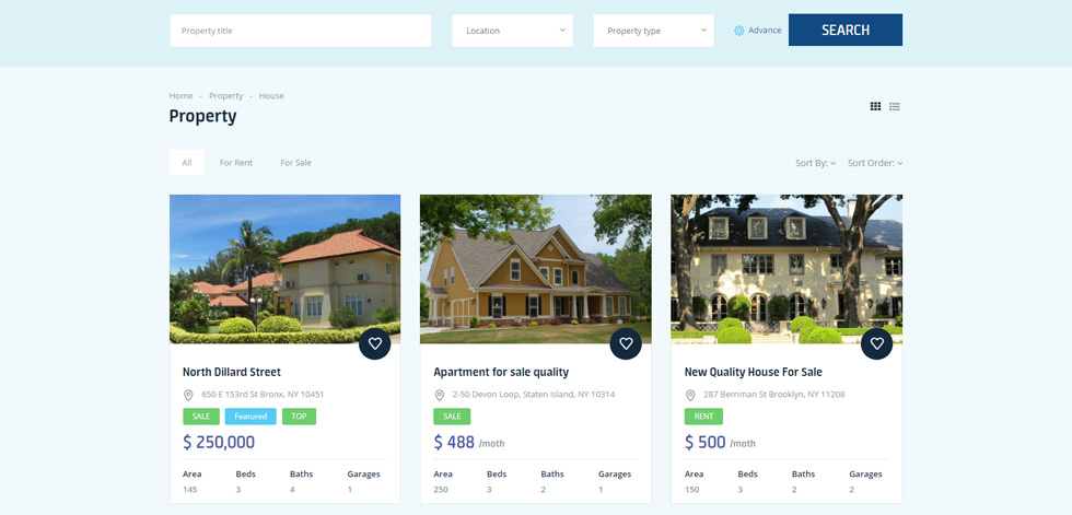 Property listing