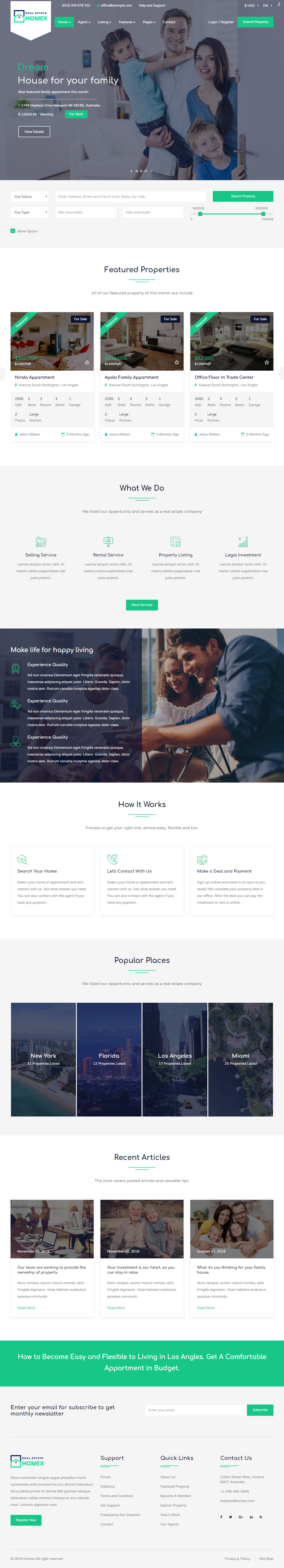 Homex Real Estate Website Templates