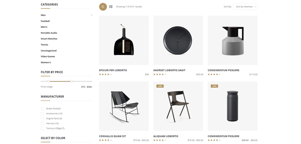 Shop page