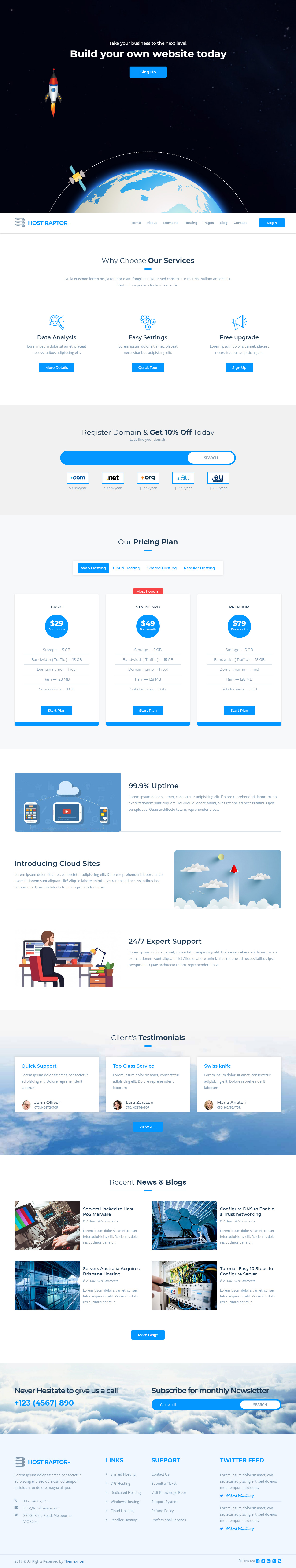 Host Raptor Plus HTML5 Hosting Template