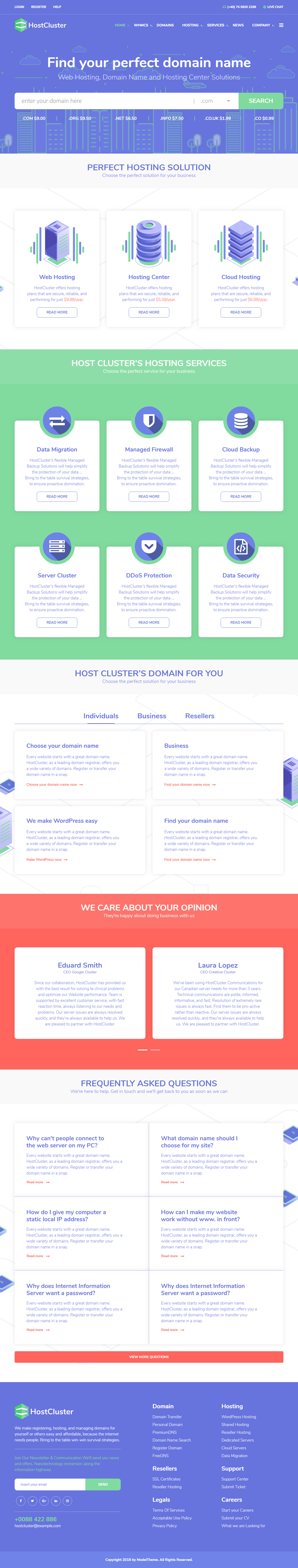 HostCluster WordPress Hosting Themes Premium