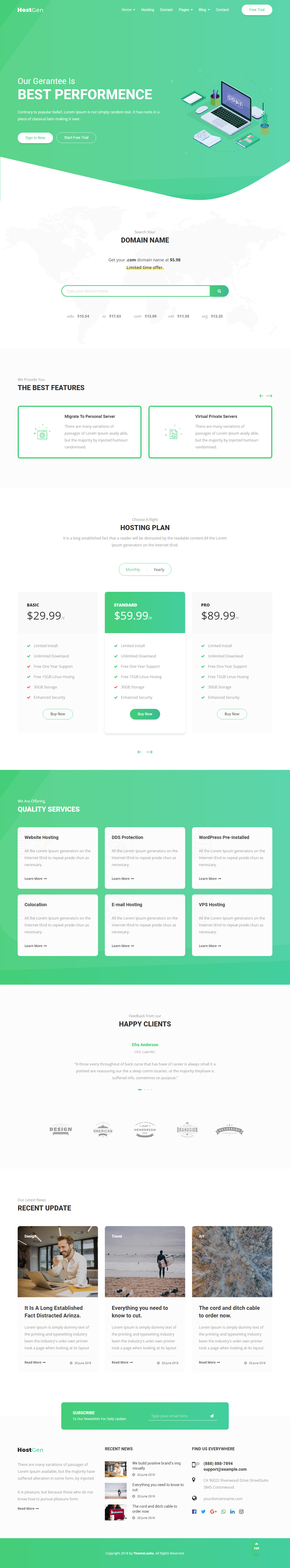HostGen HTML5 Hosting Template