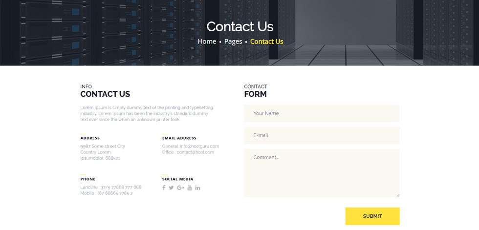 Contact page