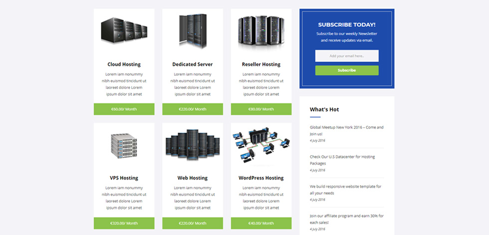 Shop page