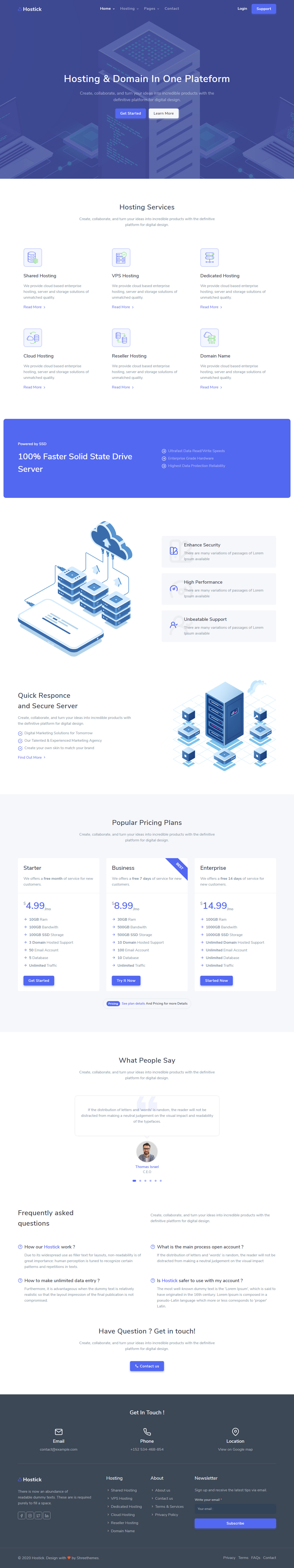 Hostick HTML5 Hosting Template