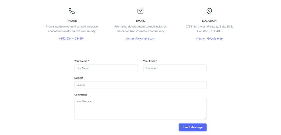 Contact page