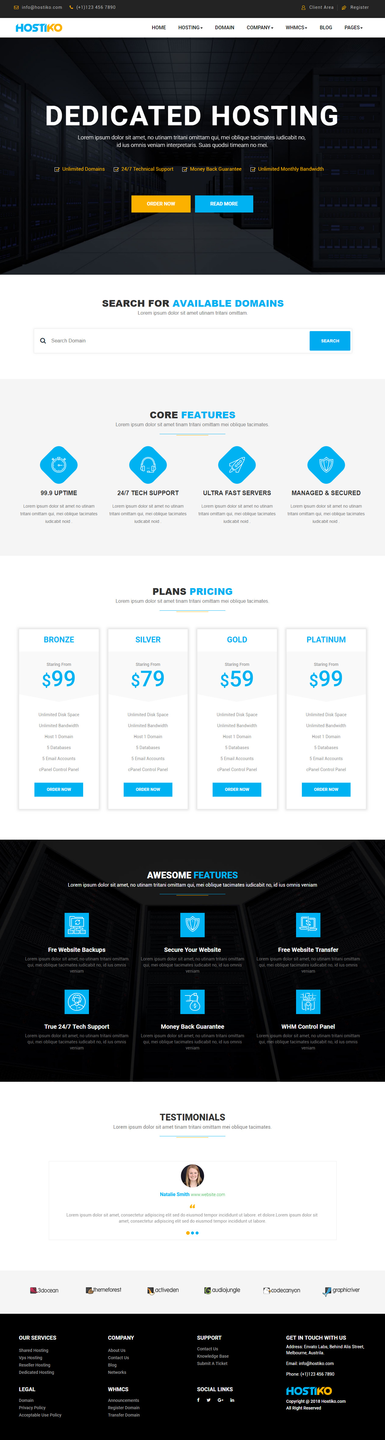 Hostiko HTML5 Hosting Template