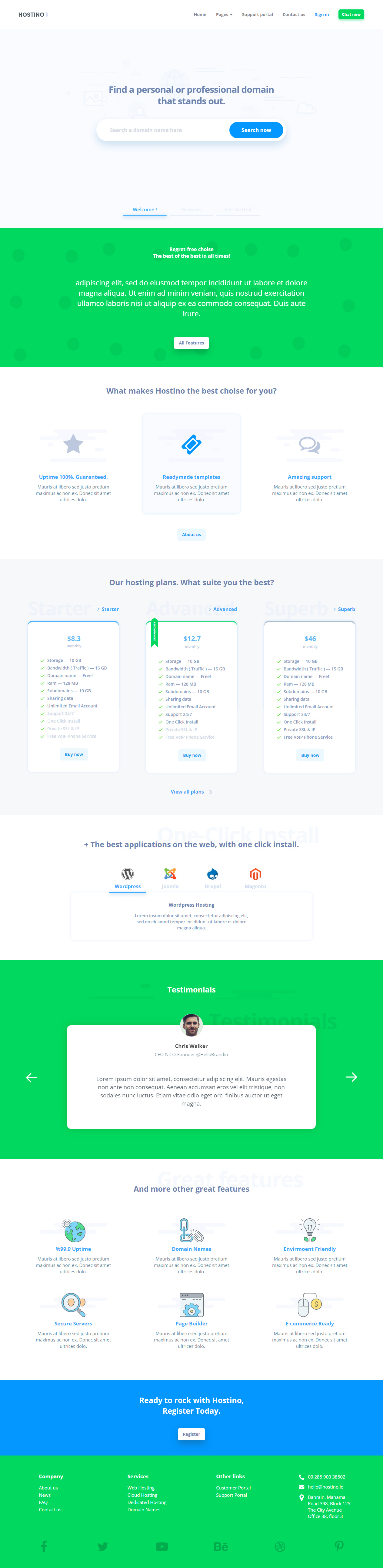 Hostino HTML5 Hosting Template