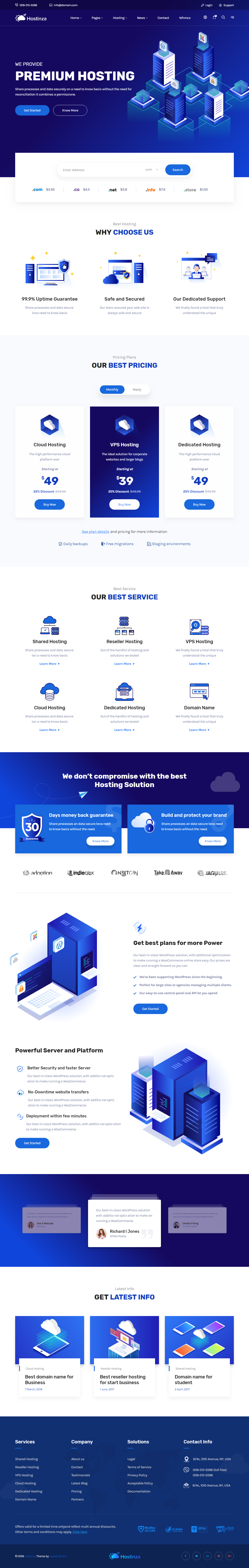 Hostinza HTML5 Hosting Template