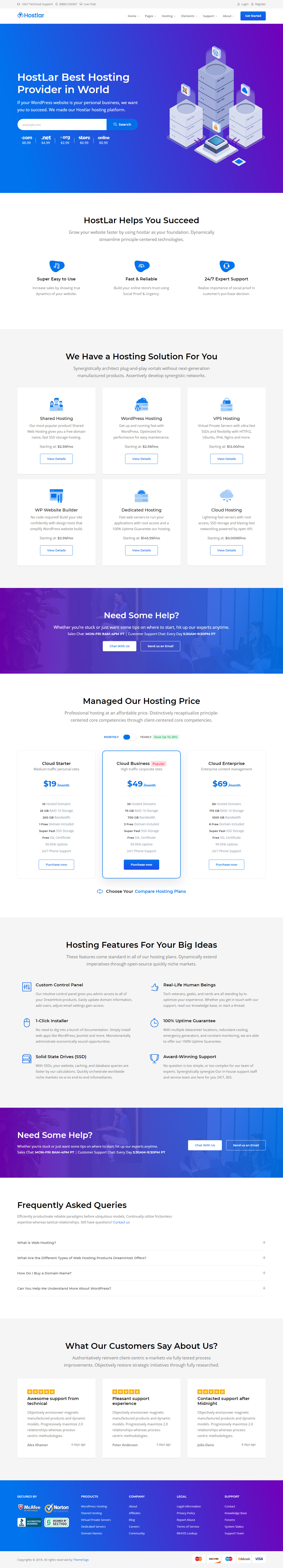 Hostlar HTML5 Hosting Template