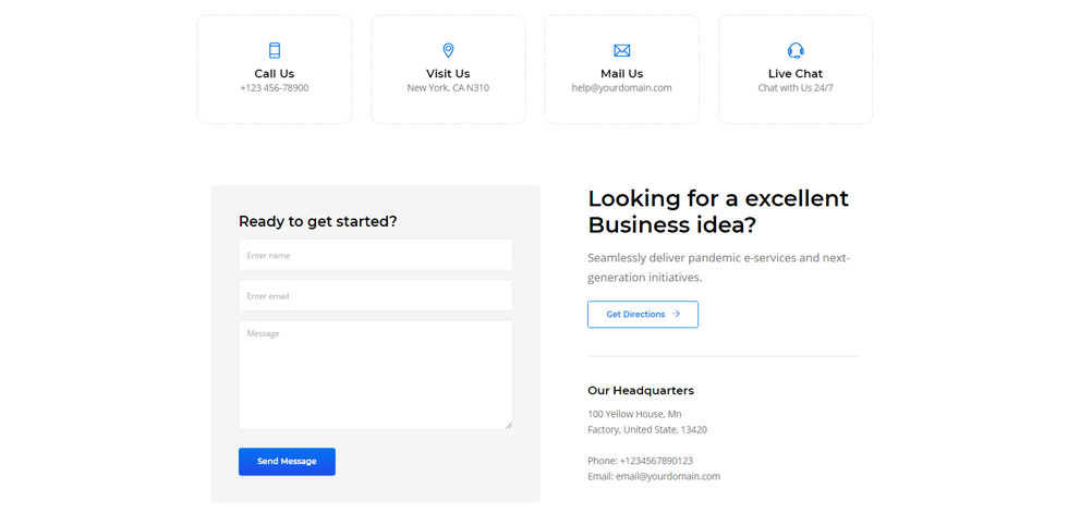 Contact page