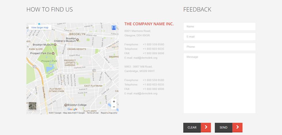 Contact page