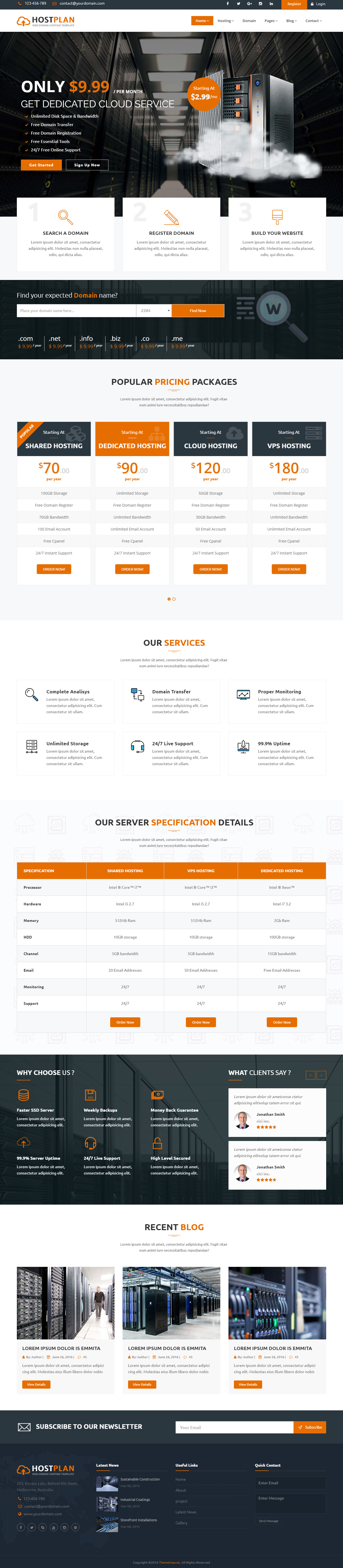 HostPlan HTML5 Hosting Template