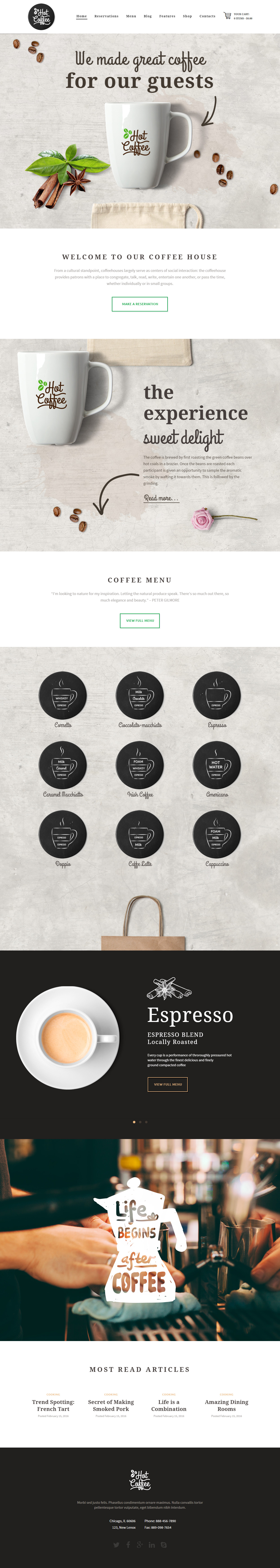 HotCoffee WordPress Coffee Shop Theme
