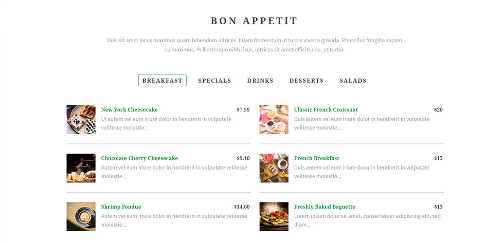 Food Menu
