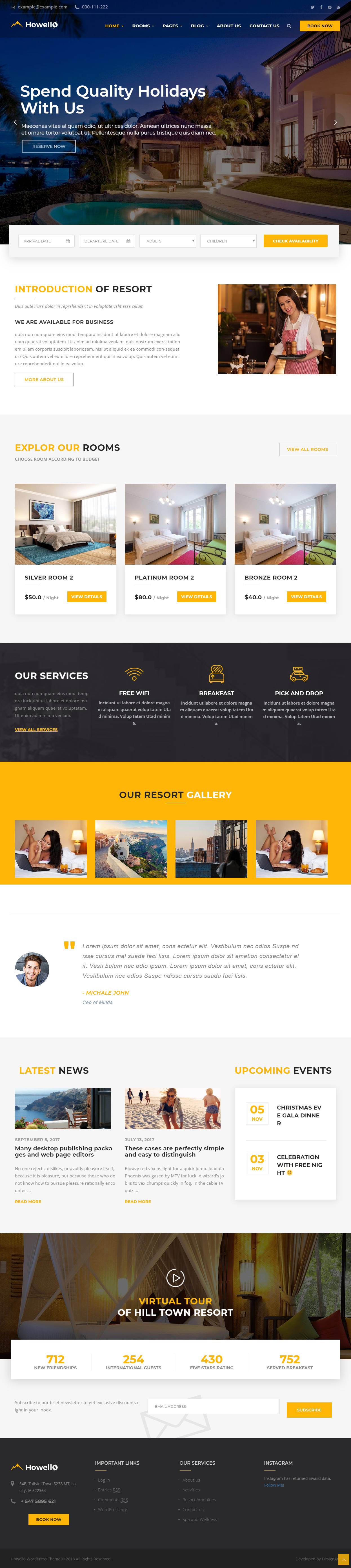 Howello Hotel WordPress Themes