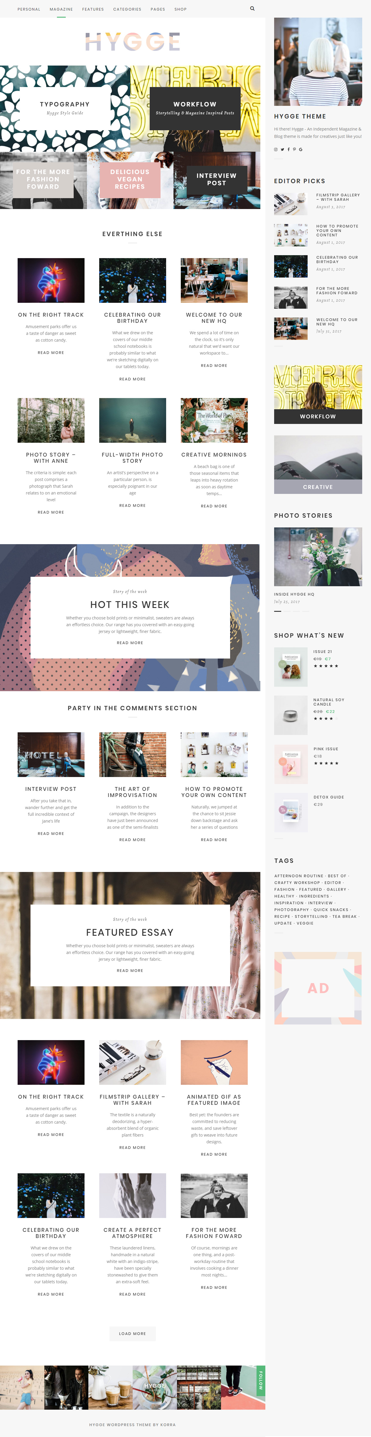Hygge Best Blog WordPress Themes