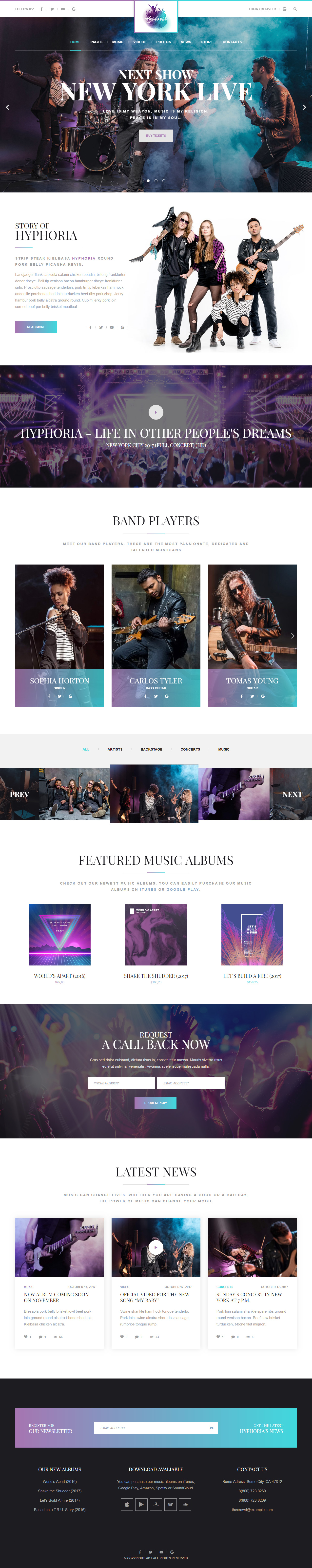 Hyphoria Best WordPress Music and Band WordPress Themes