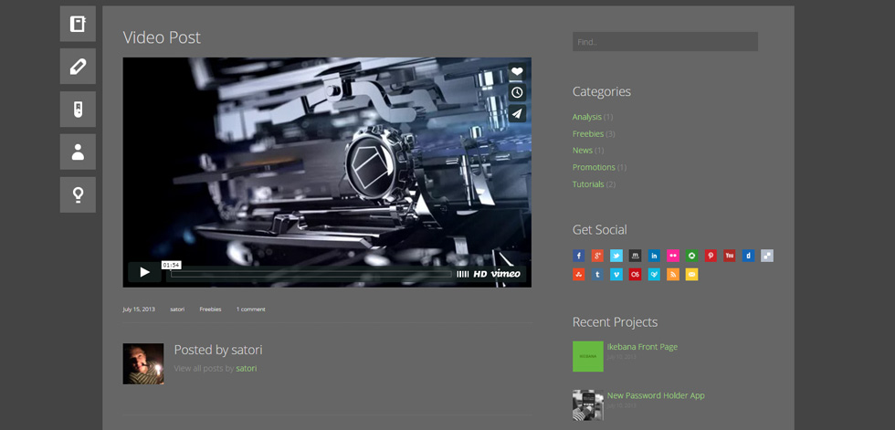 Blog post page